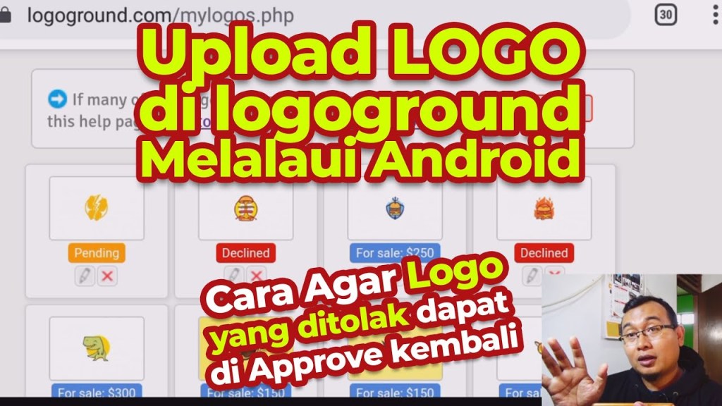 Upload Logo di Logoground melalui HP Android. Cara agar Logo yang ditolak dapat di Approve kembali