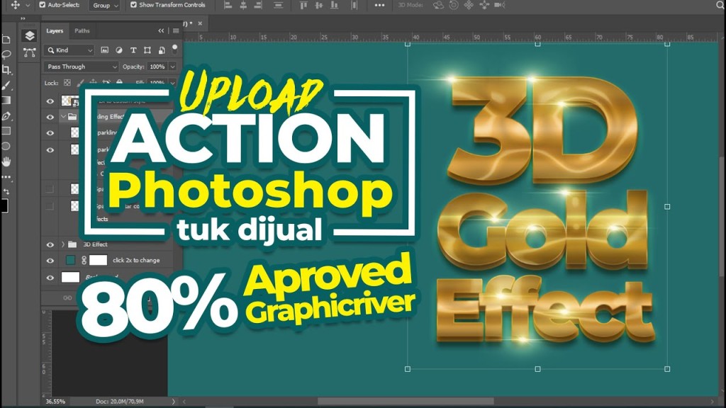 Jualan Action Photoshop 80% Approved di Graphicriver dan Pasti Terjual
